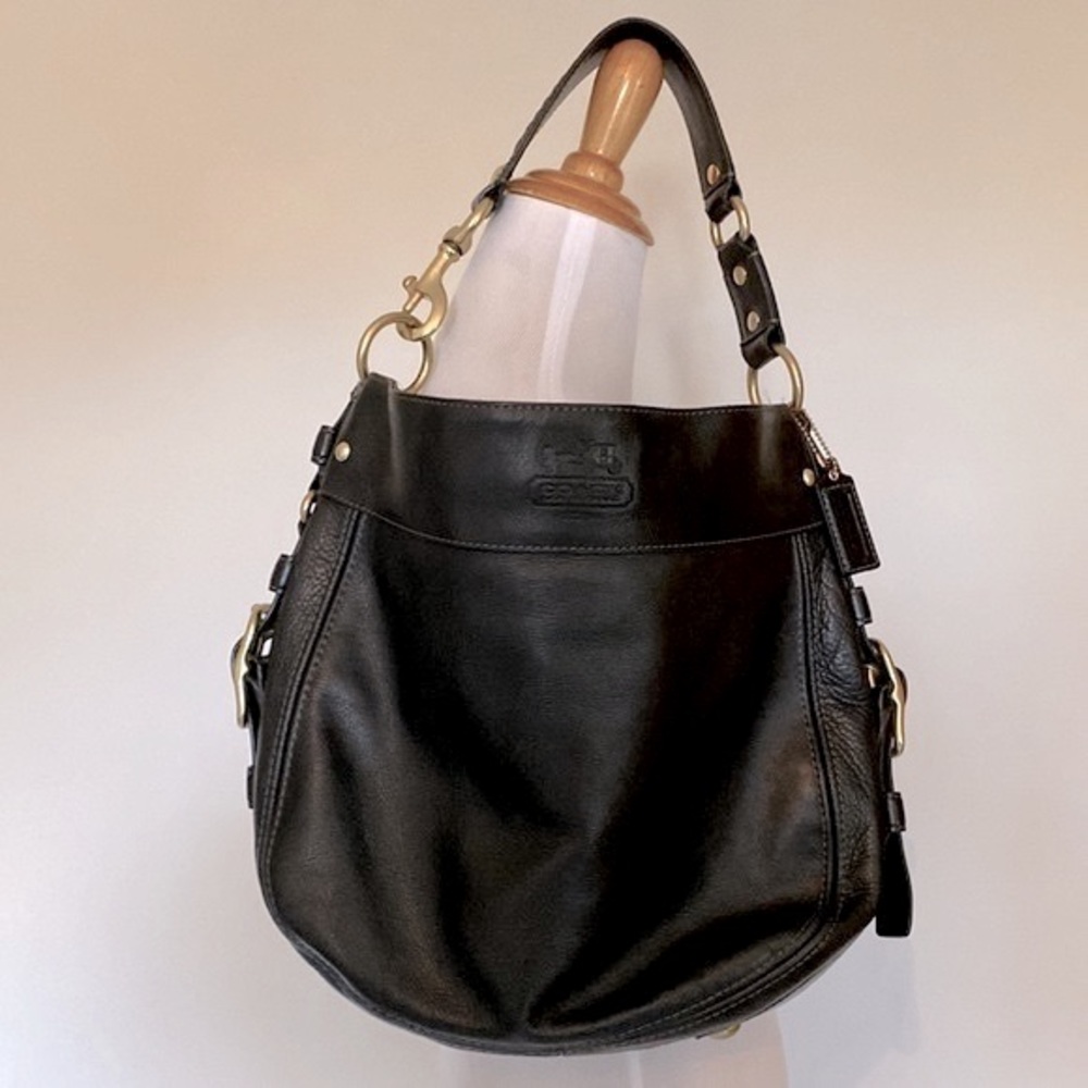Vintage Authentic Coach Women's Leather Large Zoe Shoulder Bag - Picture 6 of 13